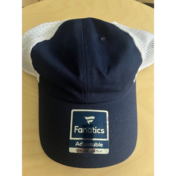 fantatics Blue White trucker Hat New Adjustable Mesh Blank - Picture 2 of 11
